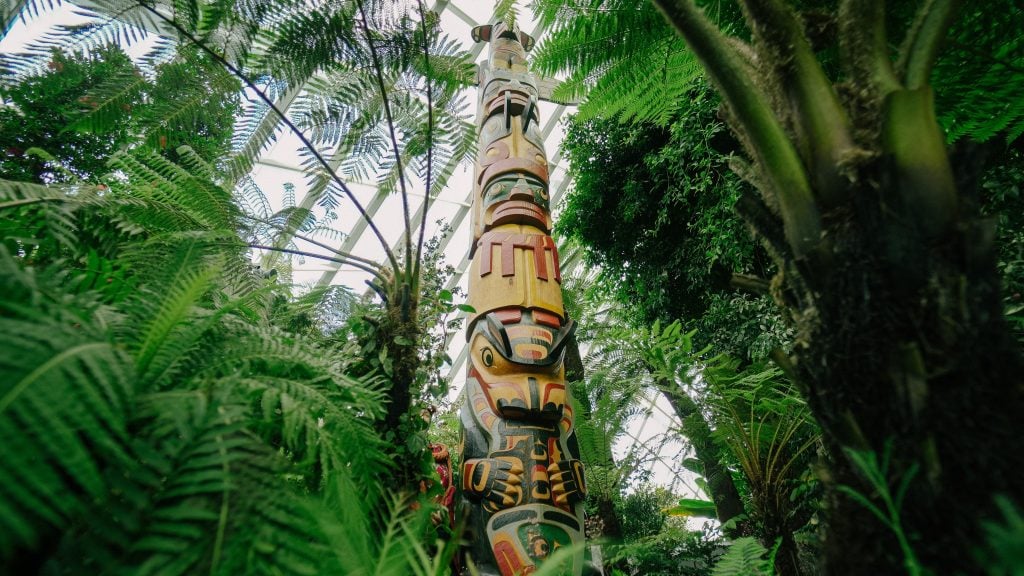 the unveiling of a British Columbia-commissioned totem pole in Singapore.
