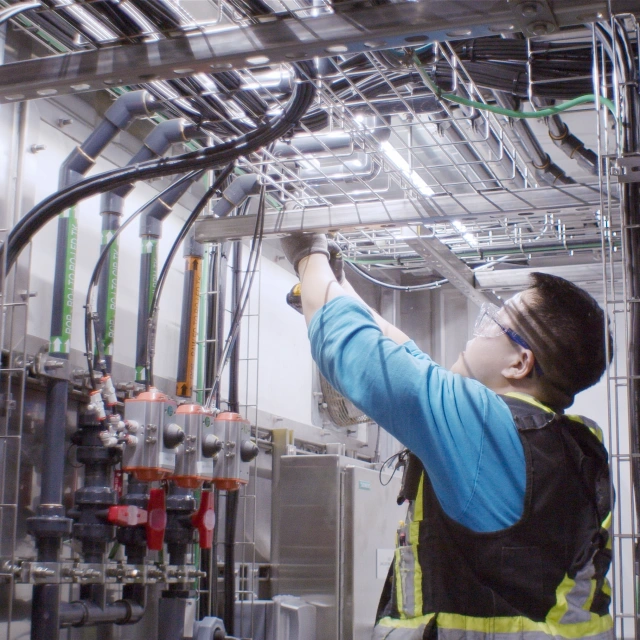 Technician at work at Saltworks Technologies in Richmond