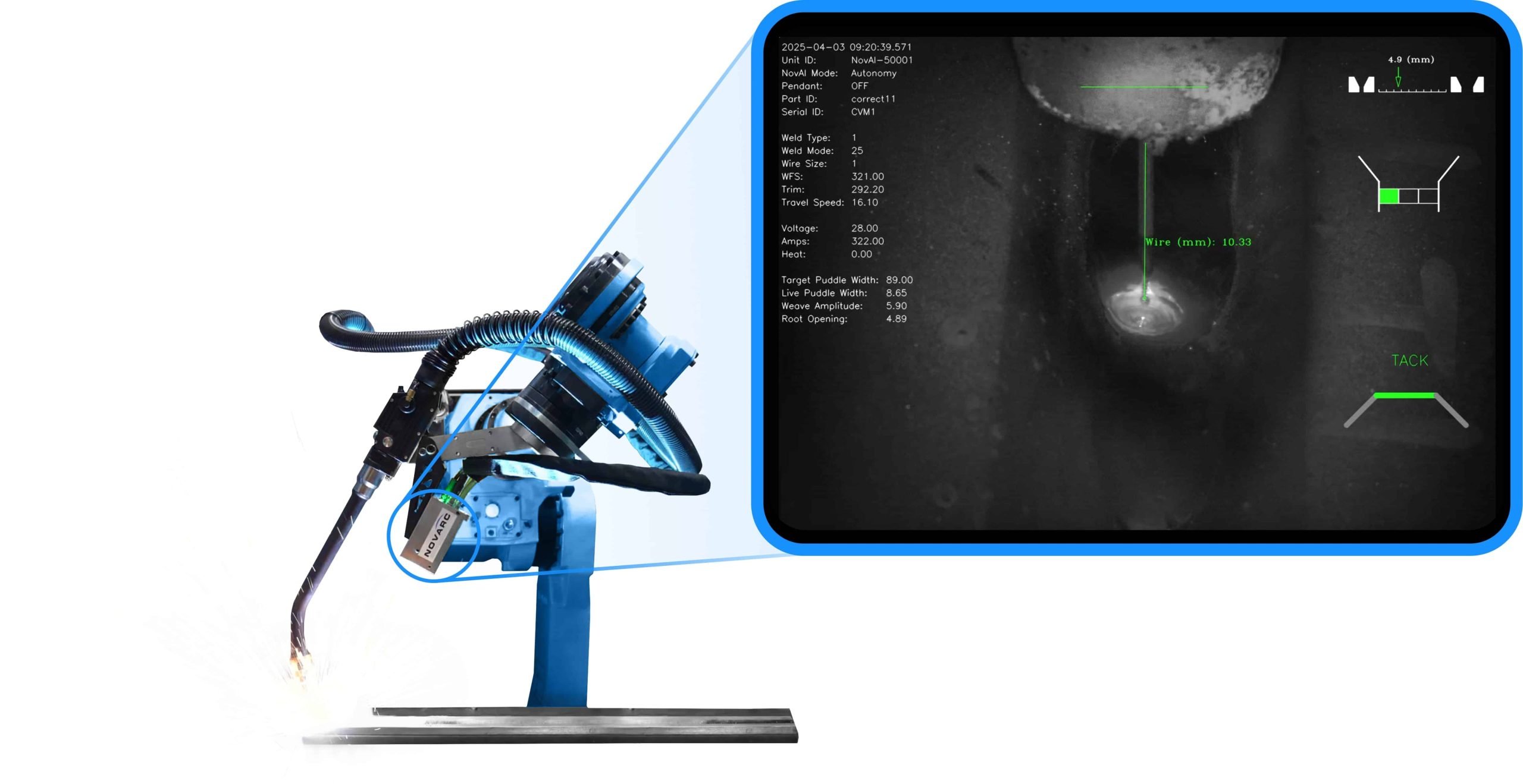 Novarc's the Spool Welding Robot (SWR), a purpose-built cobot that significantly increased productivity and achieved consistently high-quality welds.