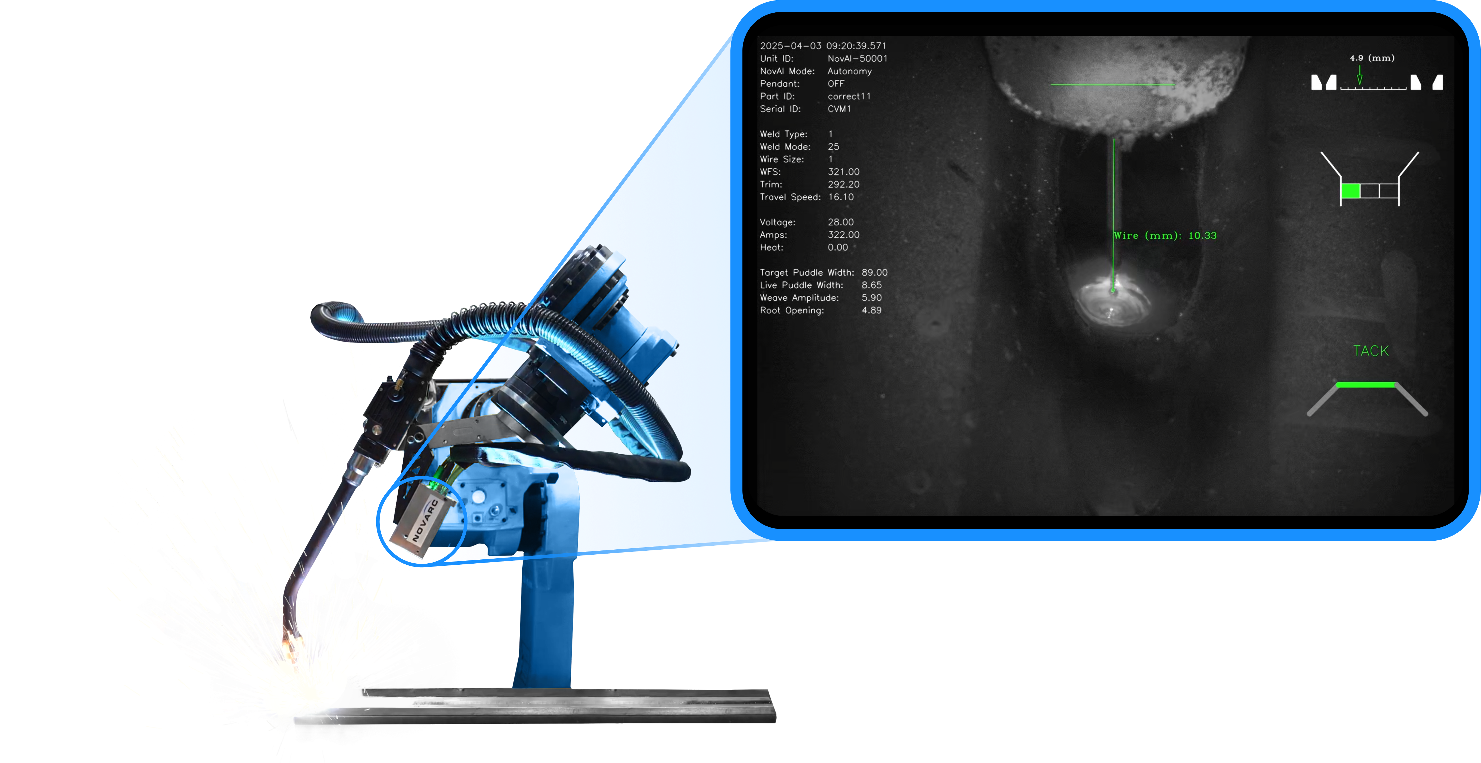 Novarc's the Spool Welding Robot (SWR), a purpose-built cobot that significantly increased productivity and achieved consistently high-quality welds.