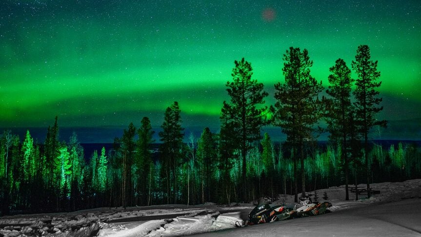 Northern Lights on Alaska Highway near Fort Nelson