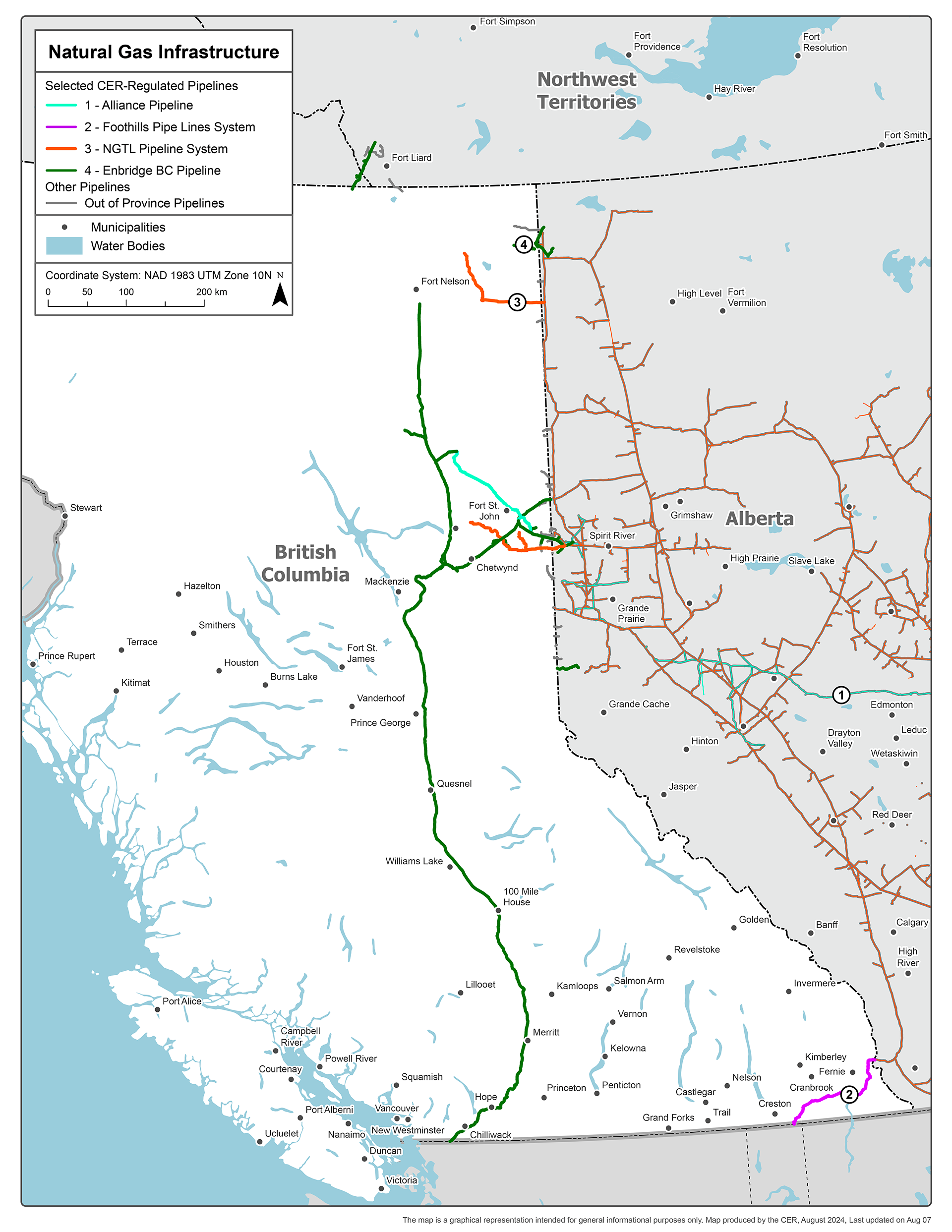 Trade & Invest BC Infrastructure Map - Natural Gas