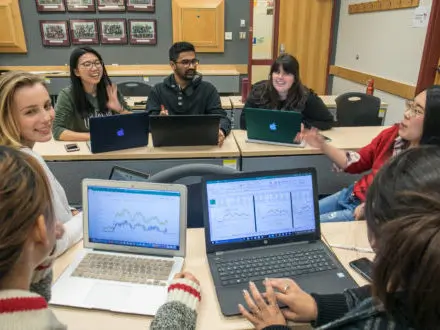 Uvic students working with computers