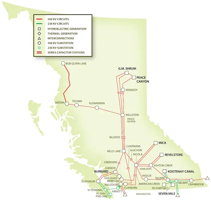 Đồ họa thông tin lưới năng lượng điện British Columbia