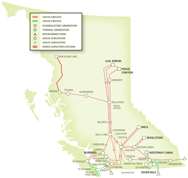 Réseau d’énergie électrique de la Colombie-Britannique