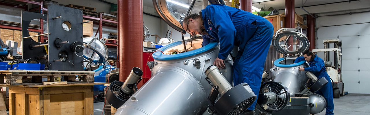 Employee Working on Marine Technology