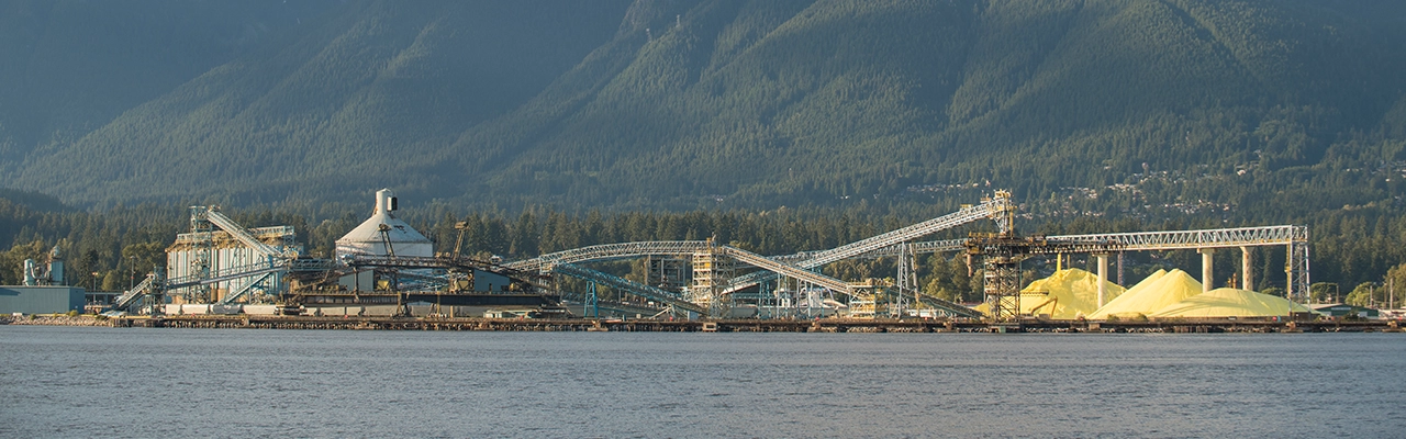 Vancouver Port with Mountain in Background